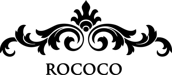 Elegant Rococo floral ornament with swirling leaves for sophisticated branding and design projects, perfect for adding a touch of classic vintage style to any creation © Artesian Edge