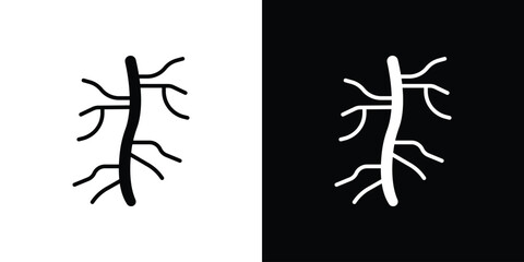 Human artery icon. Black and white simple flat design icon