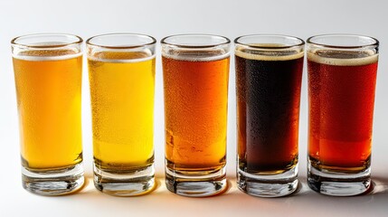 Isolated Wine and Beer Pouring Series Clean White Background Realistic Style