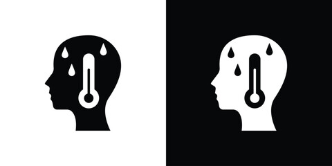 Fever icon. Black and white simple flat design icon