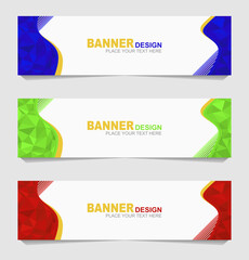 Fototapeta premium Business banner design template in a modern abstract style. Vector banner design.