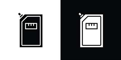 Doy. Black and white simple flat design icon pouch icon. Black and white simple flat design icon