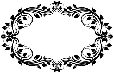 Fototapeta premium Elegant ornate flourish border design with delicate floral elements and swirling vines, perfect for invitations and decorative projects