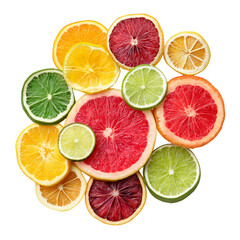 Mixed citrus fruit slices