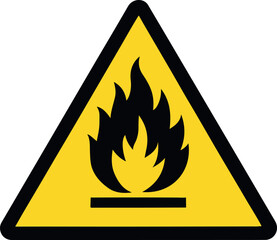 Warning Sign Highly Flammable Material Hazard Symbol Safety Caution Beware Risk Fire Emergency Protection Regulations Standard Compliance