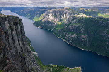 Hiking trail to the famous Kjerag stone (Norway)