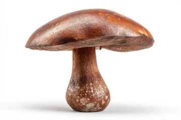 Mushroom isolated Brown cap textured surface Wild fungus beauty Autumn on transparent background