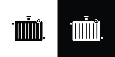 car radiator icon. Black and white simple flat design icon