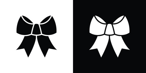 bowknot icon. Black and white simple flat design icon