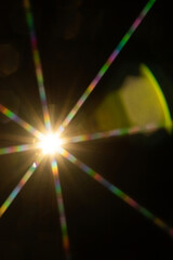 Abstract sun flare. The lens flare is subject to digital correction