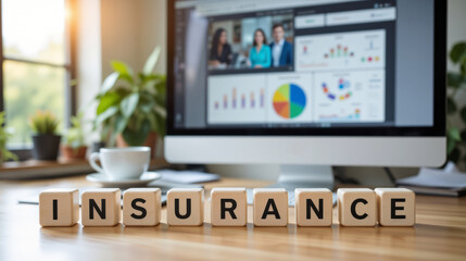 Insurance performance dashboard for internal audit reports, KPI presentations, annual results documents, and executive meeting materials in financial institutions