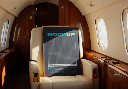 Frame Poster Mockup on Private Jet