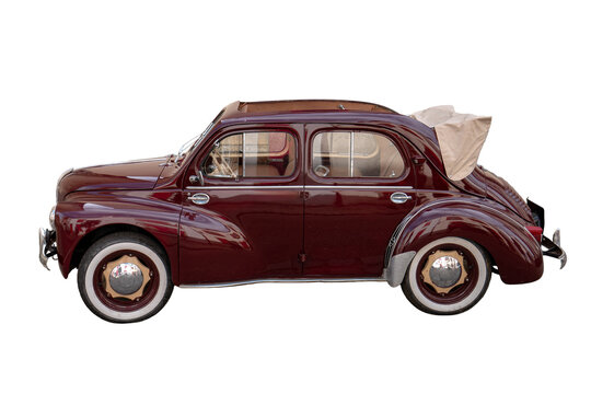 4 CV d&eacute;capotable, v&eacute;hicule vintage, d&eacute;tour&eacute;e