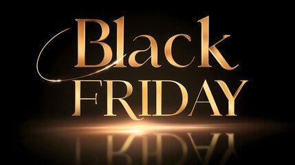 Obraz premium Elegant Black Friday background with golden typography