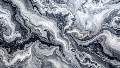 Obraz premium Monochrome Swirling Abstract Marble Pattern