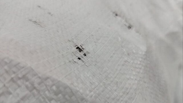 Sacks made of torn plastic material