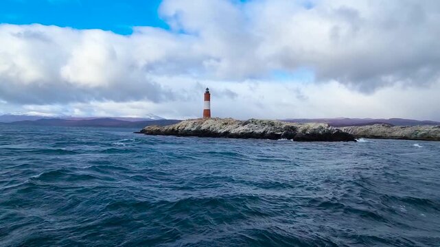 The lighthouse "Les Eclaireurs". The Beagle Strait. Tierra del Fuego. Argentina. 