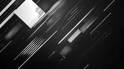Fototapeta premium Abstract Black And White Geometric Background With Diagonal Lines And Minimal Design – Modern Futuristic Pattern For Branding, Web, And Digital Art