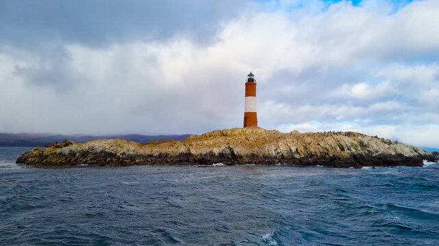 The lighthouse "Les Eclaireurs". The Beagle Strait. Tierra del Fuego. Argentina. 