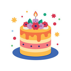 Vegetarian Birthday Cake Layered Plant Based Dessert Art