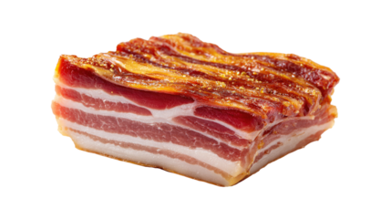 Cured carbonara pork isolated on a white background