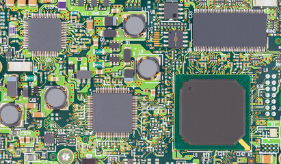 Closeup of electronic circuit board
