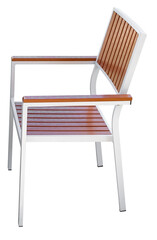 Wood and metal chair isolated on white