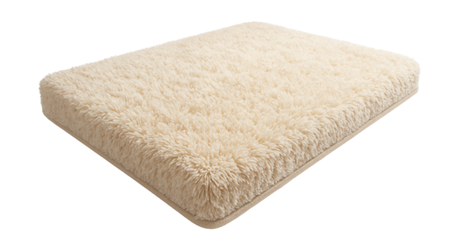 Thick foam shag mat for a cozy, luxurious touch in the master bedroom.