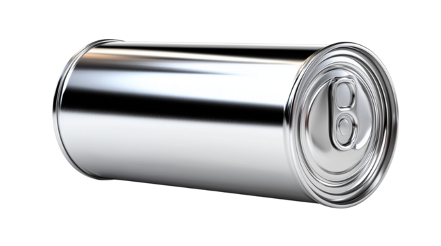 Aluminum Beverage Can Lying on Side on Transparent Background