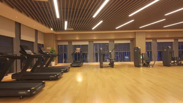 Indoor exercise equipment in the hotel gym