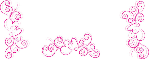 Soft pink and purple swirls and circles decorative elements border