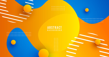 Orange blue abstract background overlap layer on bright space with flowing waves decoration. Modern graphic design element cutout style concept for web banner, art, flyer, card, or brochure cover
