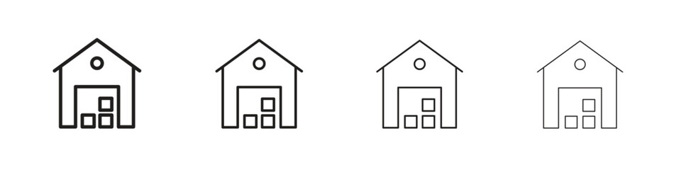 Warehouse icon set vector eps10. illustration, logo sign symbol pictogram template