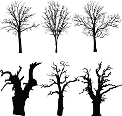 Tree silhouette vector bundle.