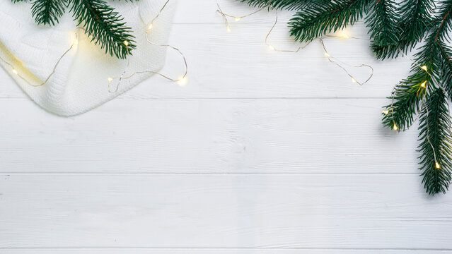 christmas card with fir branches