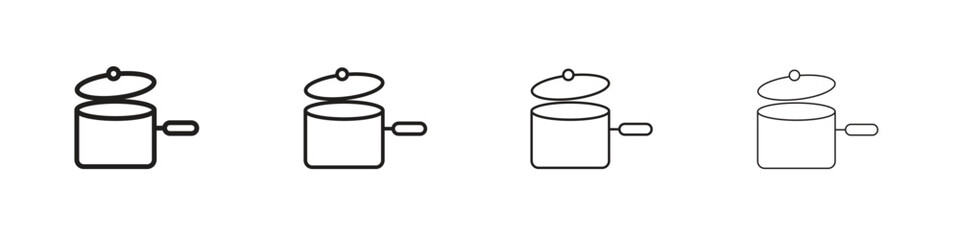 Sauce pan icon set vector eps10. illustration, logo sign symbol pictogram template