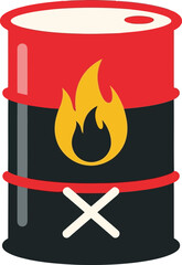 Flaming oil barrel hazard warning industrial symbol vector