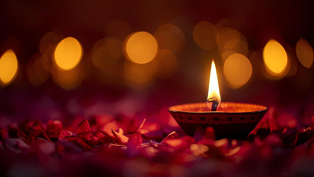 Diwali Diya with Colorful Rangoli | Festival of Lights | Deepavali Decoration | Traditional Indian Lamp | Glowing Oil Diyas | Festive Background | Warm Candle Flame | Celebration of Positivity  - Powered by Adobe