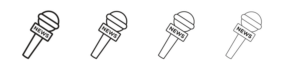 News microphone icon set vector eps10. illustration, logo sign symbol pictogram template