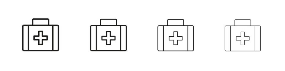 Medical aid kit icon set vector eps10. illustration, logo sign symbol pictogram template