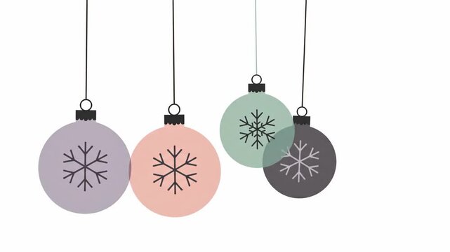 Christmas ornaments with snowflake engravings, festive decoration for winter holidays