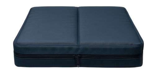 A foldable pet mattress with a sturdy nylon cover, perfect for weekend getaways.