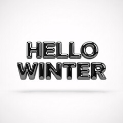 Hello Winter 3D Text Typography Design