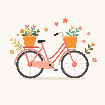 Colorful Bike Vector for Summer Travel and Outdoor Adventure