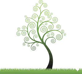 Stylized tree illustration with vibrant colors