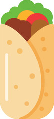 Delicious burrito flat illustration mexican food healthy fast meal vector