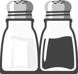 Classic salt pepper shakers kitchen tableware seasoning duo vector