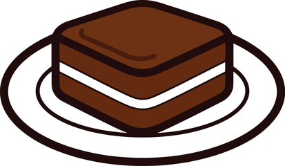 Decadent chocolate cake slice dessert on plate delicious sweet treat vector