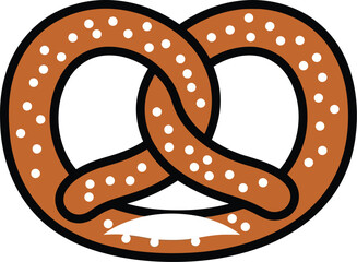 Fresh baked pretzel isolated warm delicious snack icon vector