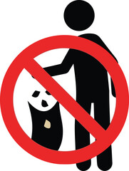 No littering sign person throwing trash in bin prohibited symbol vector